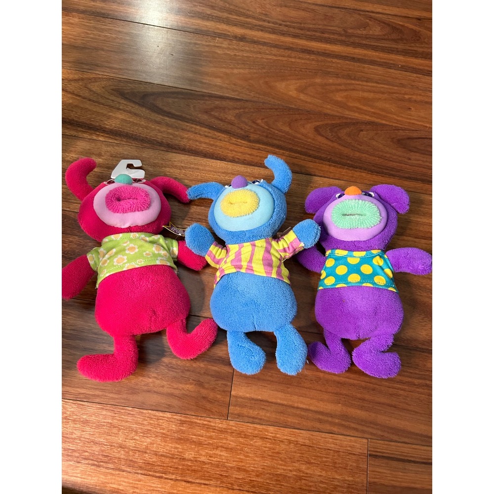 Fisher Price Sing-a-ma-jigs Lot of 3 Pink Blue Purple Singing Musical Plush Toys